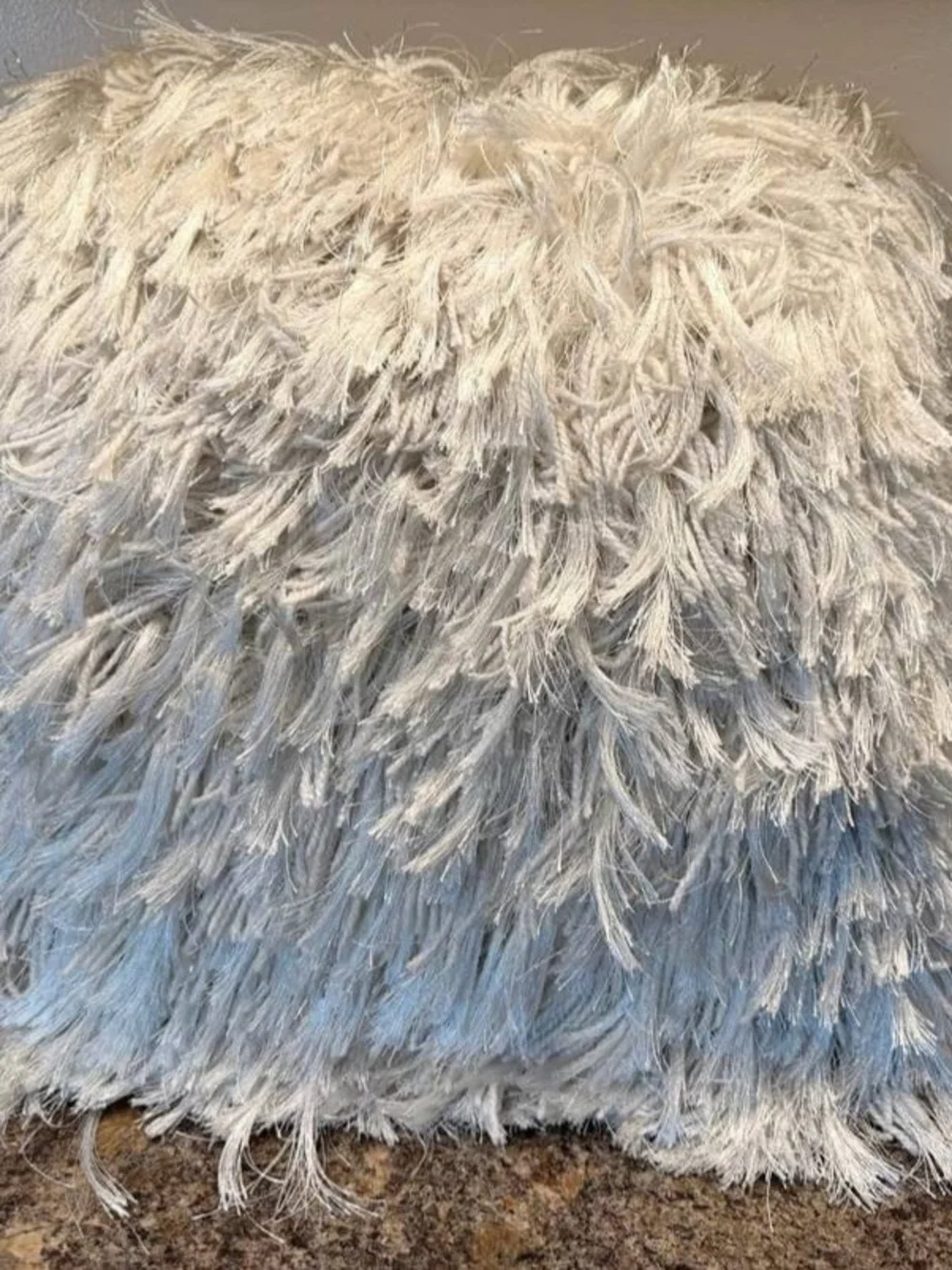 Plush Shag Decorative Throw Pillow - Cream